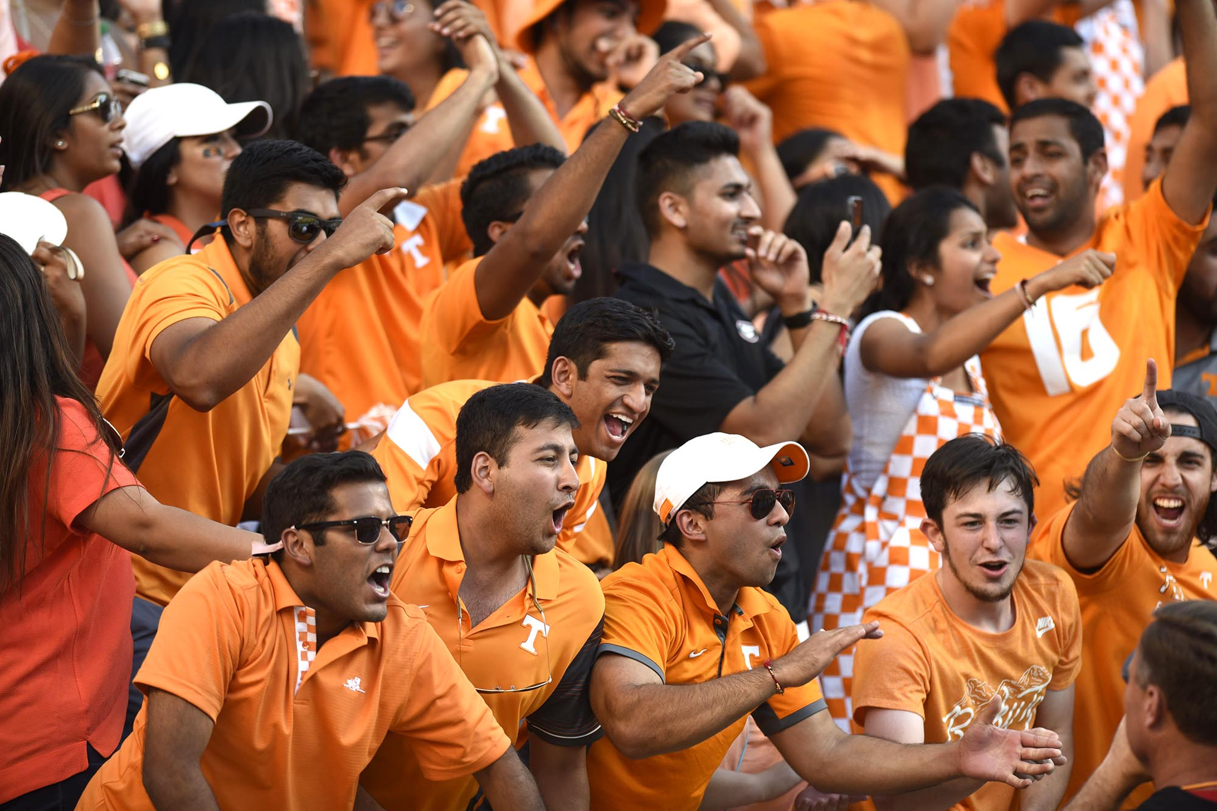 The student section goes crazy as Tennessee goes ahead. The Florida Gators visited the Tennessee Volunteers in a important SEC football contest at Neyland Stadium on September 24, 2016.
