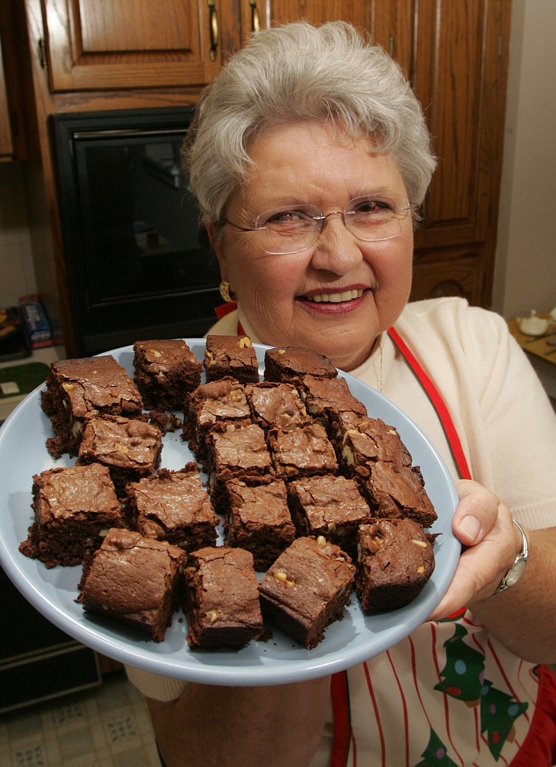 Although she's holding a plate of brownies here, Marilyn Geraldson was better known in Chattanooga as "The Veggie Lady."