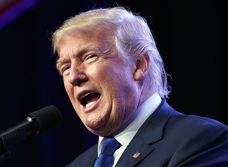 
              FILE - In this Sept. 16, 2016 file photo, Republican presidential candidate Donald Trump speaks during a campaign rally in Miami. The 2016 campaign for president reaches what may be a decisive milestone: the first debate between Hillary Clinton and Donald Trump. This is an analytical reader that should largely stand until mid-afternoon, with updates on merits in the event of breaking news.  (AP Photo/ Evan Vucci, File)
            