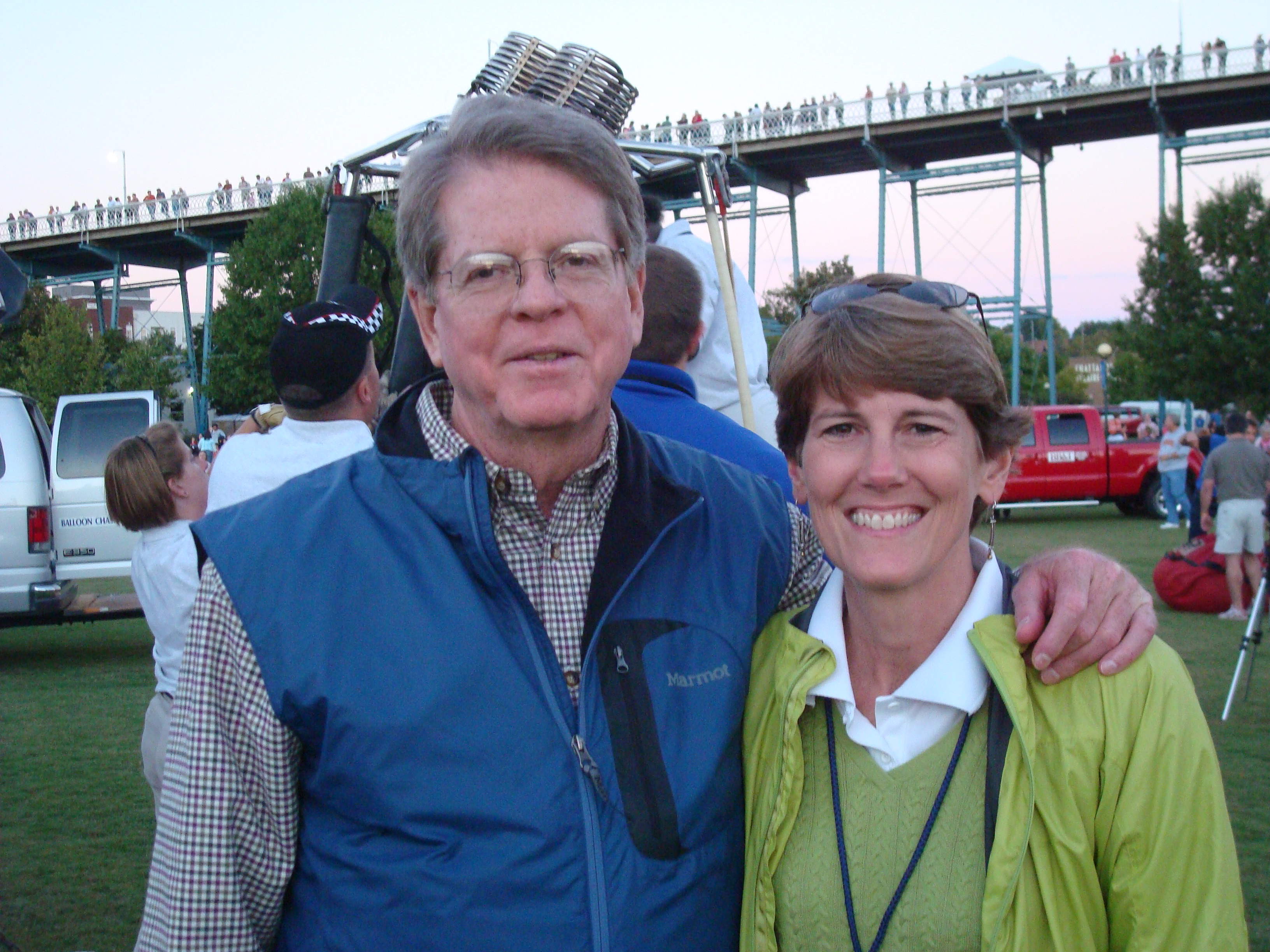 RiverRocks festival founders Mike and Stormy McGauley, from left, pose for a photo in Coolidge Park, taken during the inaugural event.