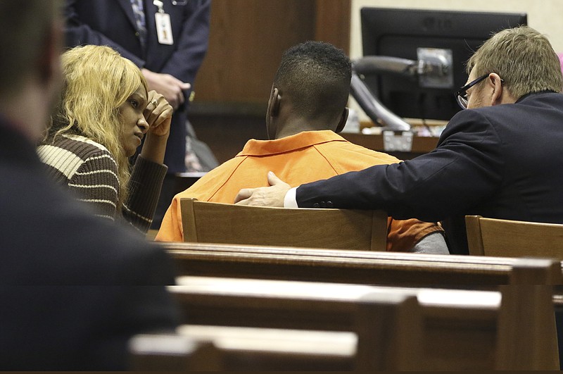 Cortez Sims, the 17-year-old suspect in a 2015 deadly apartment shooting at College Hill Courts, appears before Hamilton County Juvenile Court Judge Robert D. Philyaw for a detention hearing on Jan. 12, 2015.