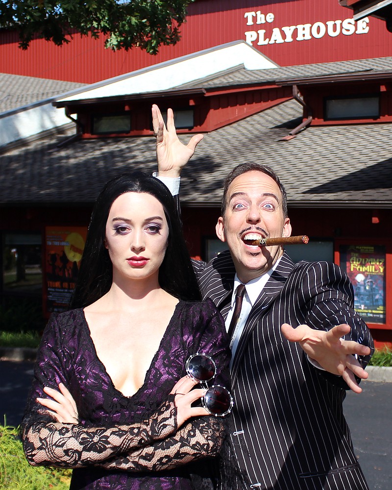 Audrey Moore, left, and Jason Ross are Morticia and Gomez, the power couple at the head of "The Addams Family," the macabre musical comedy playing through Saturday, Nov. 12, at Cumberland County Playhouse.