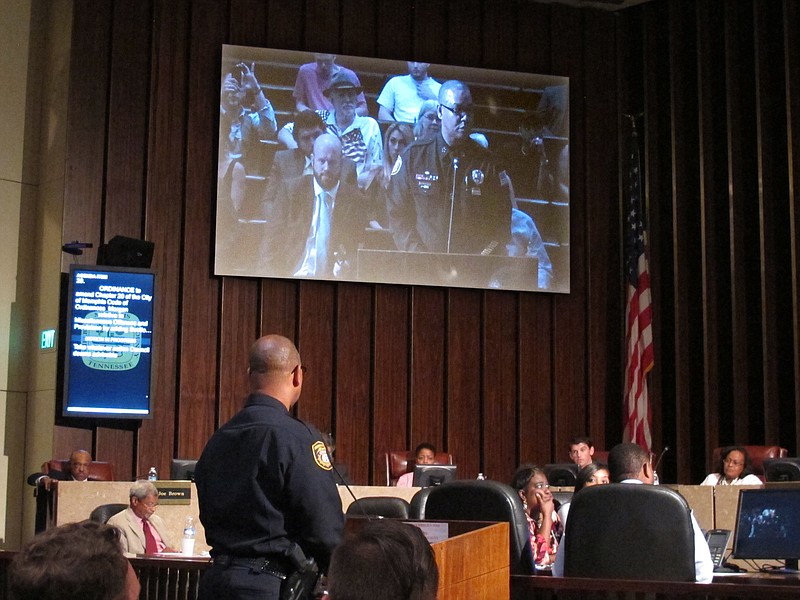 Memphis Police Director Michael Rallings speaks about a marijuana-related city ordinance during a Memphis City Council meeting on Tuesday, Oct. 4, 2016 in Memphis, Tenn. 