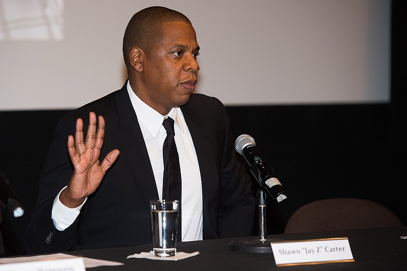 
              Shawn "Jay Z" Carter announces the Weinstein Television and Spike TV release of "TIME: The Kalief Browder Story" during a press conference at The Roxy Hotel Cinema on Thursday, Oct. 6, 2016, in New York. (Photo by Charles Sykes/Invision/AP)
            