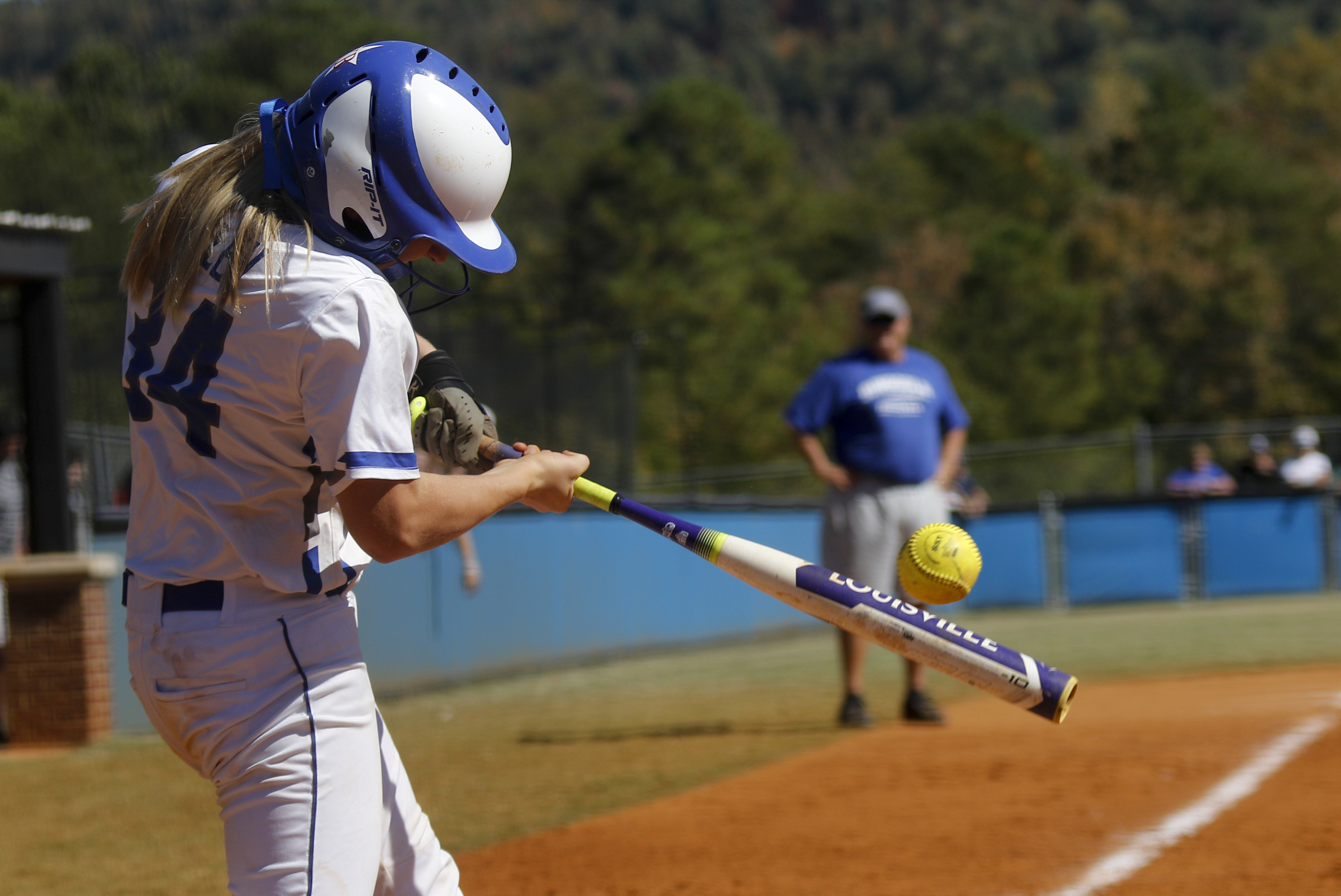 Ringgold batter Dare Schiley gets a hit during Ringgold's GHSA Class AAA softball playoff game against Jackson County at Ringgold High School on Wednesday, Oct. 12, 2016, in Ringgold, Ga.