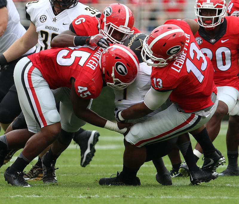 Georgia sophomore defensive end Jonathan Ledbetter returned from a six-game suspension to make four tackles Saturday, but the Bulldogs were woeful on special teams in a 17-16 loss to Vanderbilt.