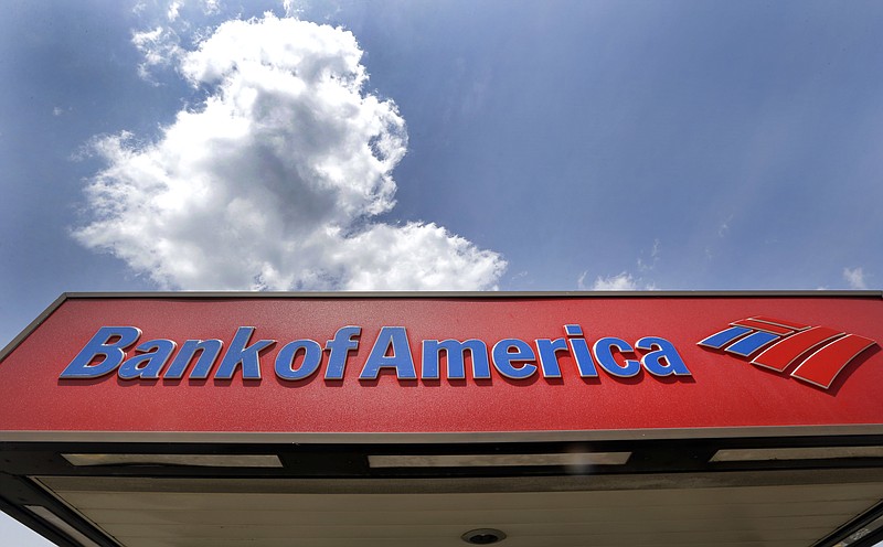 
              This Monday, July 18, 2016, photo shows the top of a Bank of America ATM booth, in Woburn, Mass. Bank of America is scheduled to report financial results, Monday, Oct. 17, 2016. (AP Photo/Elise Amendola)
            