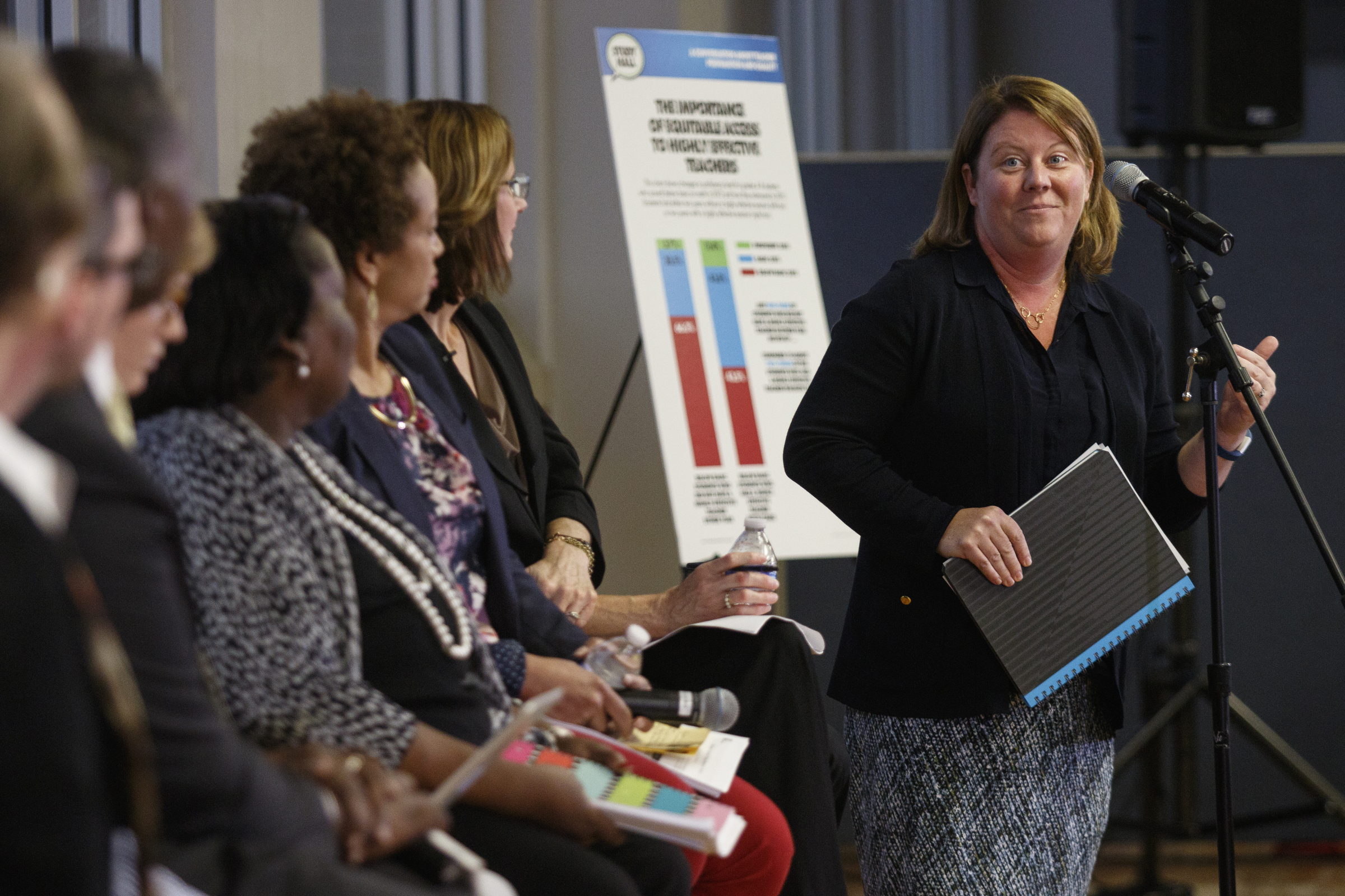 Chief academic officer Jill Levine answers a question during a forum hosted by the Times Free Press titled