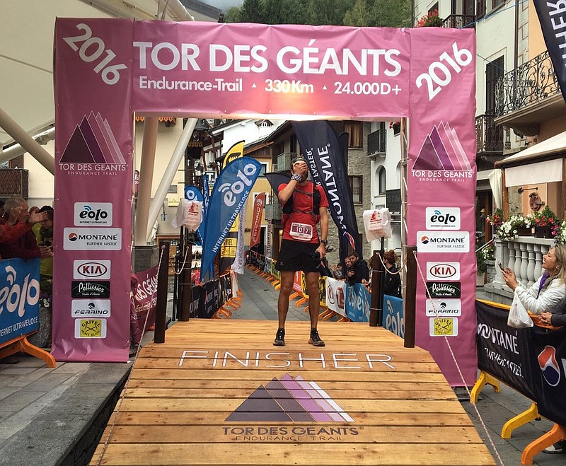 Chattanooga native John Anderson completes the 210-mile Tor des Geants Endurance Race last month in the ski town of Courmayeur in northern Italy.