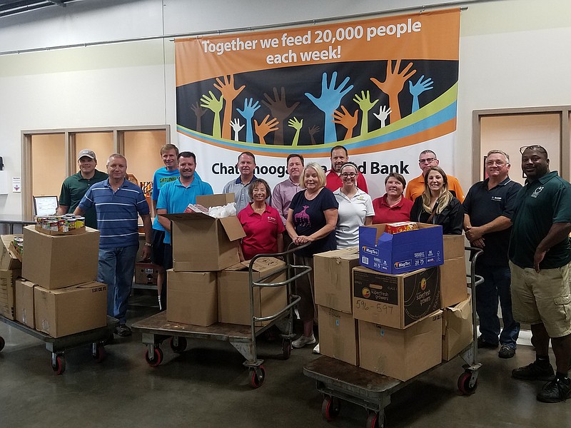 Local BASF employees volunteered to package food at the Chattanooga Area Food Bank