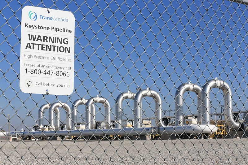 
              FILE - In this Nov. 3, 2015 file photo, the Keystone Steele City pumping station, into which the planned Keystone XL pipeline is to connect to, is seen in Steele City, Neb. Hacked emails show Hillary Clinton’s campaign wrestled with how to announce her opposition to construction of the controversial Keystone XL pipeline without losing the support of labor unions that supported to project. Emails published this week by WikiLeaks show debate and confusion within the Clinton camp as it faced down the unexpectedly strong primary challenge by liberal Sen. Bernie Sanders, who opposed the pipeline. (AP Photo/Nati Harnik, File)
            