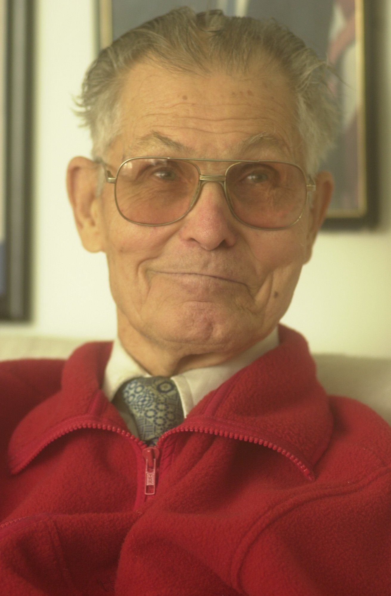Desmond Doss, a Medal of Honor recipient, talks about his time in World War II Monday in his Lookout Mountain home.