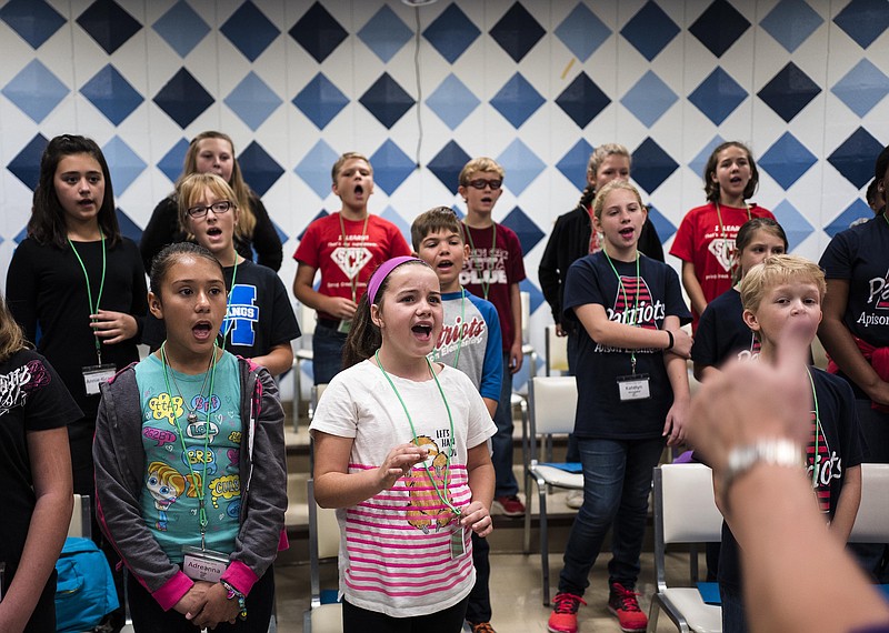 The 2nd annual HamiltonSings! event at First Baptist Church Golden Gateway on Tuesday, Oct. 25, 2016, in Chattanooga, Tenn. 47 Hamilton County Elementary Schools brought students for instructional classes in chorus, instrument, and dance over the day which concluded in a public performance in the evening.