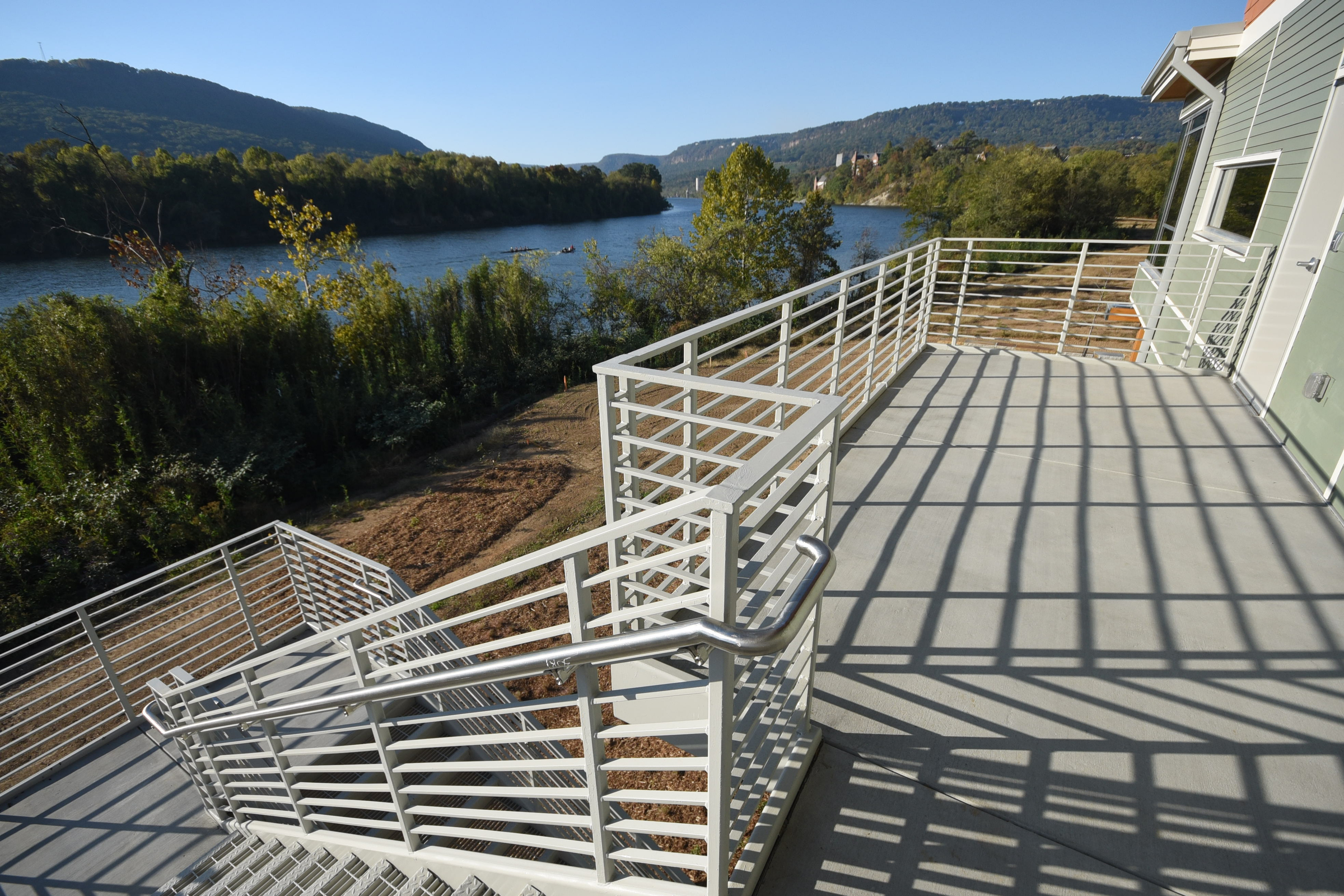 The river front patio view overlooks the Tennessee River at the institute.