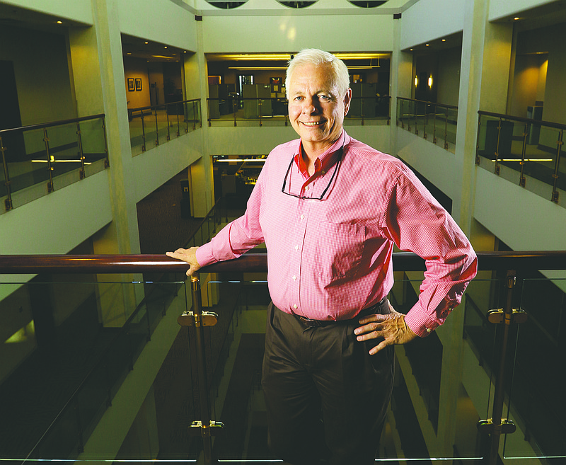 David Wade, president of EPB, stands in the downtown Chattanooga office's seventh floor overlook.