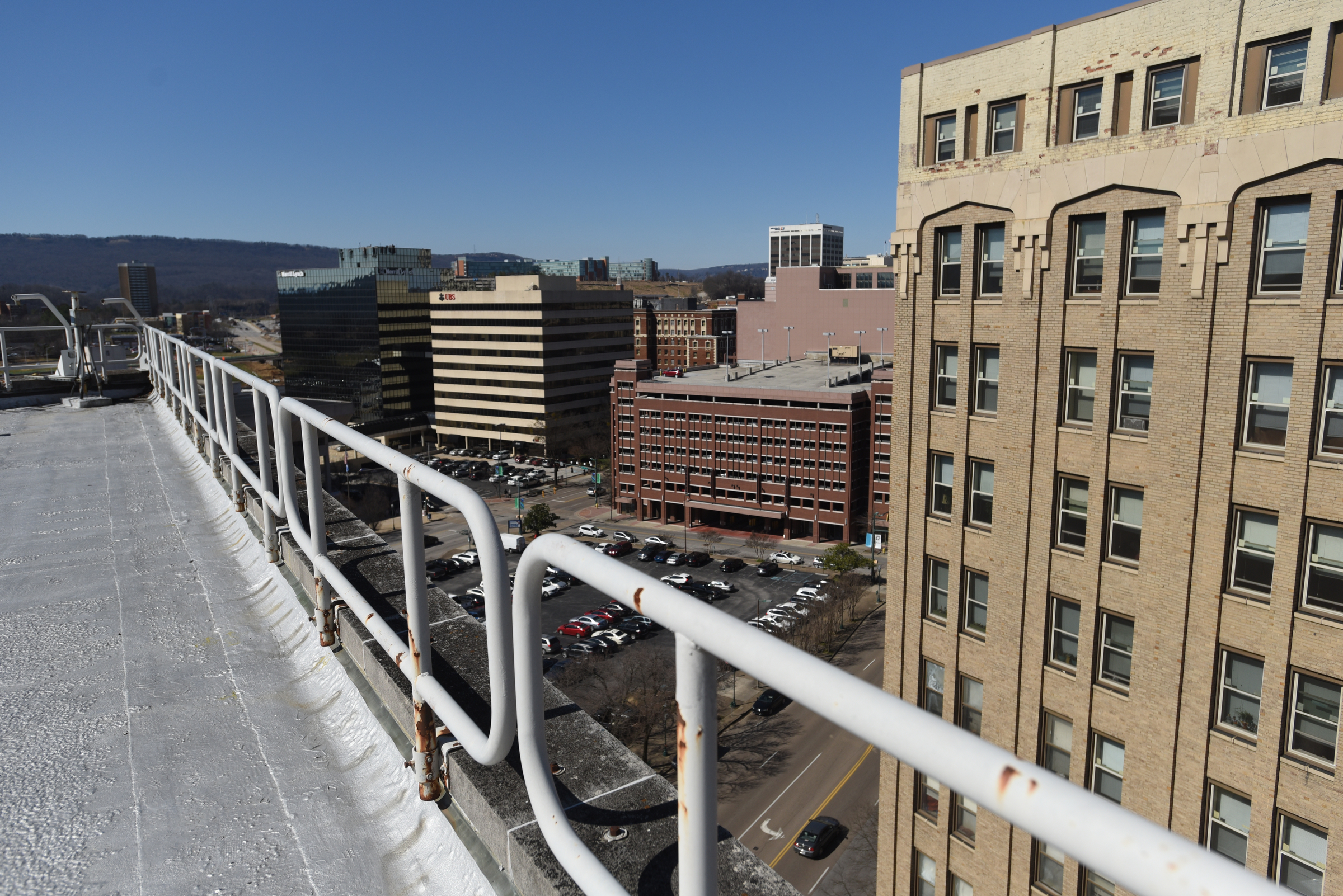 The roof of the Edney Building features great views of the city.