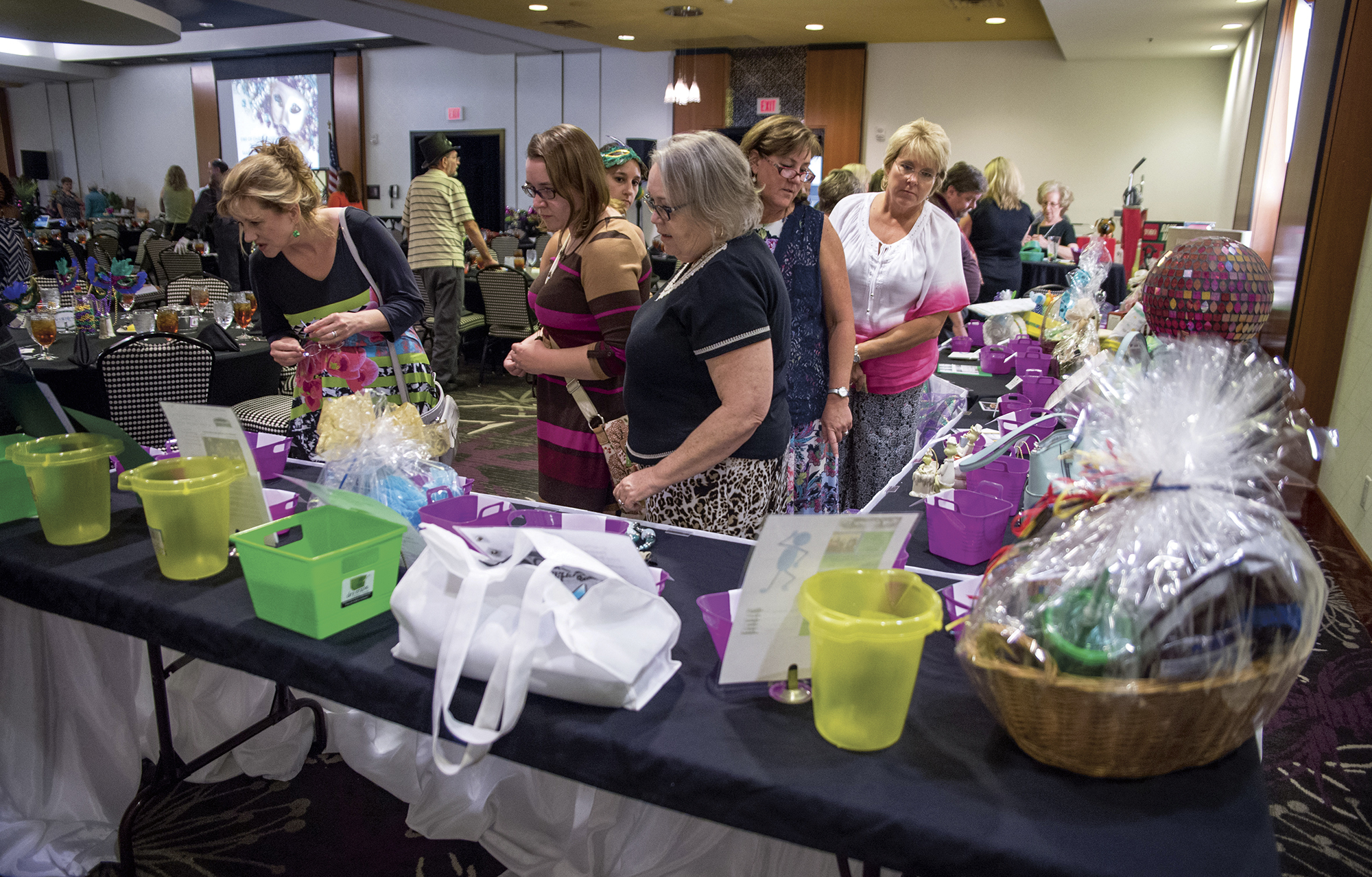 Checking the auction items.