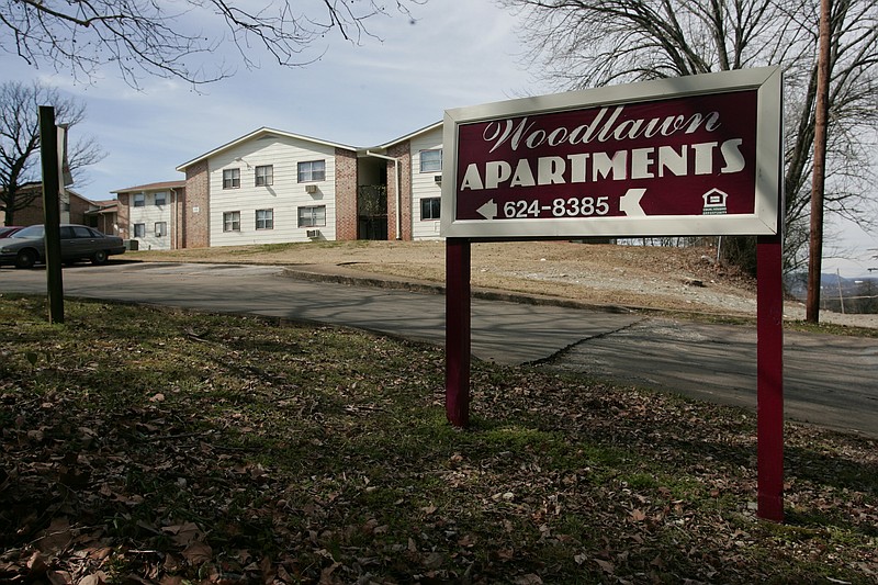 The Woodlawn apartment complex is  located off of Dodson Avenue.