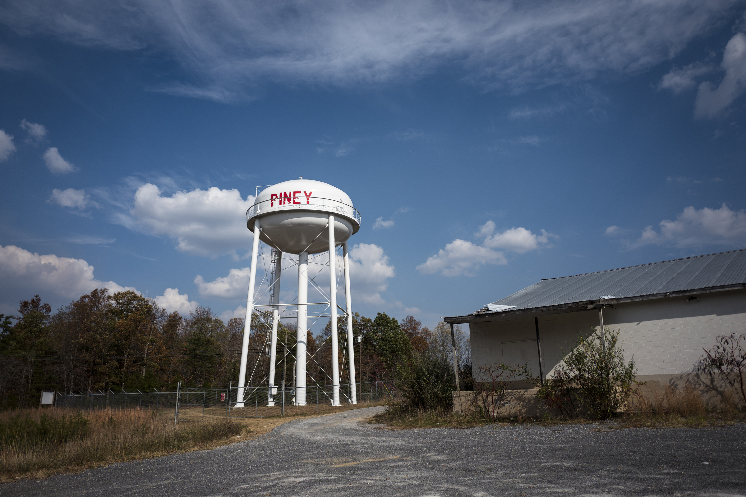 A water tower is seen on the route to Fall Creek Falls State Park on Wednesday, Nov. 2, 2016, in Piney, Tenn. A plan to demolish the park's existing inn and replace it with a new facility, which would take more than two years, could effect surrounding communities that depend on traffic to the park.