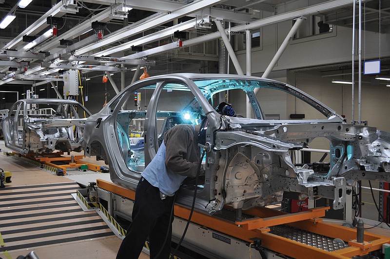 Passats in production at the Chattanooga Volkswagen facility.