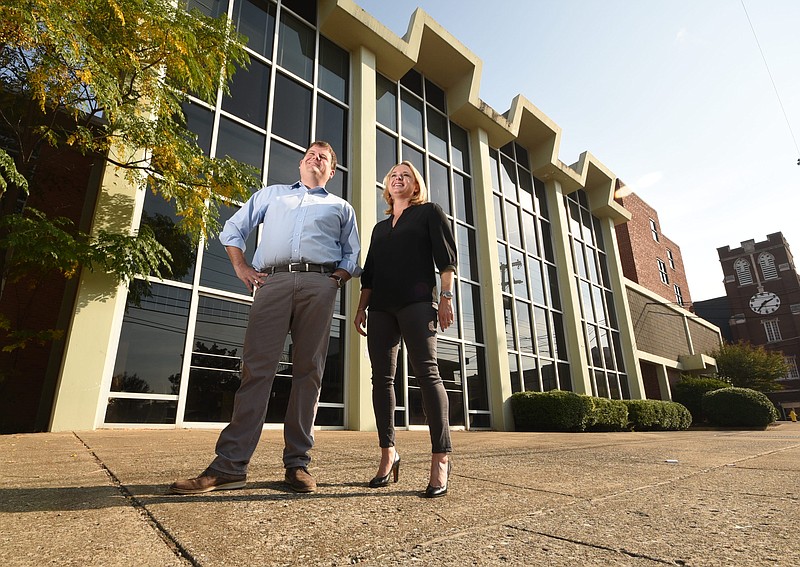 Ted and Kelly Alling, co-founders of Chattanooga Prep, talk about their planned all-boys charter school in the former Tennessee Temple buildings of Cierpke Library and Faulkner Hall.