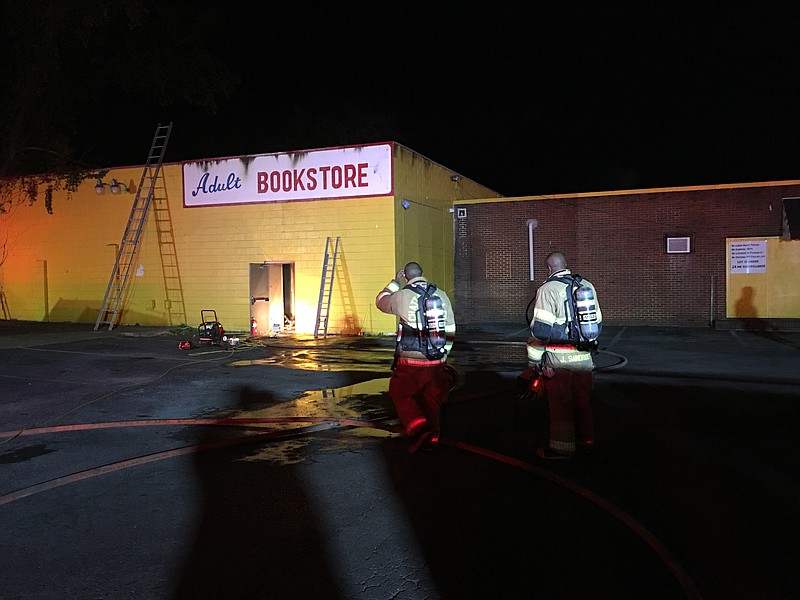 Firefighters responded to a fire at an adult cinema located in the 4100 block of Rossville Boulevard.