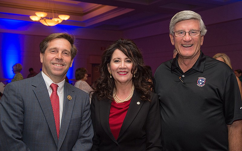U.S. Rep. Chuck Fleischmann, left, and state Sen. Todd Gardenhire, right, shown as a United Way of Greater Chattanooga event, were among election winners Tuesday.