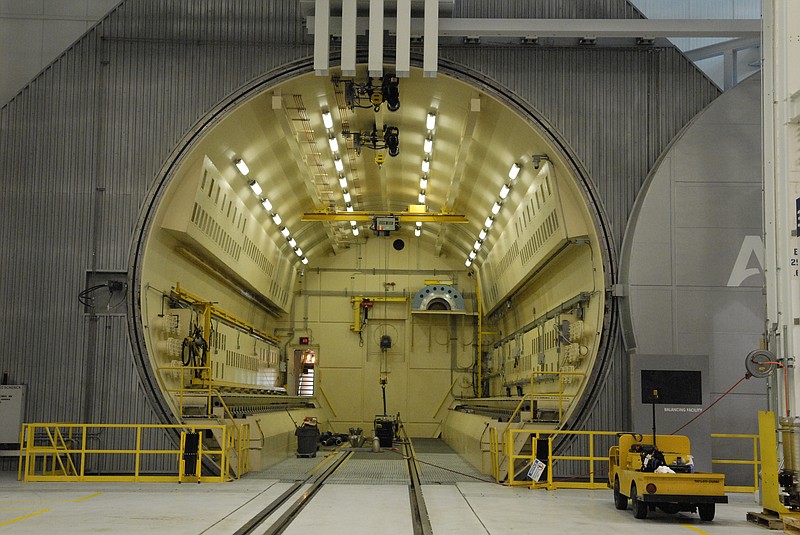An area for testing turbines is seen at the Chattanooga Alstom plant. 