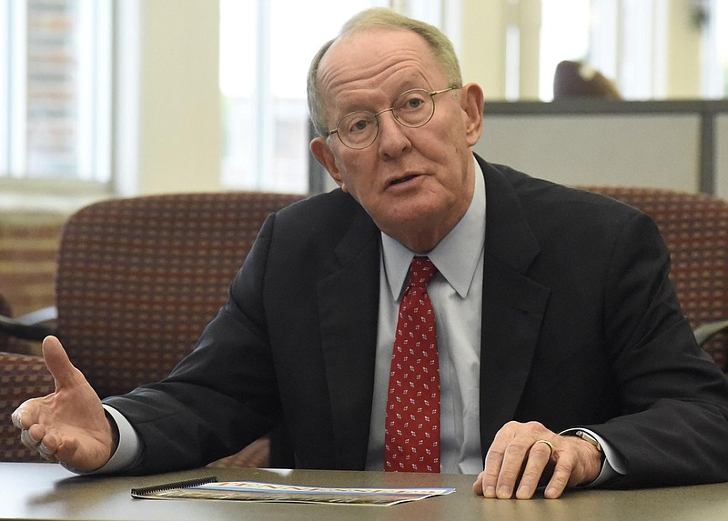 Tennessee's senior senator Lamar Alexander visited the Chattanooga Times Free Press for a conversation with the newspaper's editorial board in this file photo.