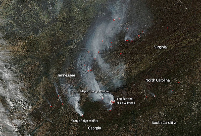 Wildfires abound in the region as seen in this NASA image. 