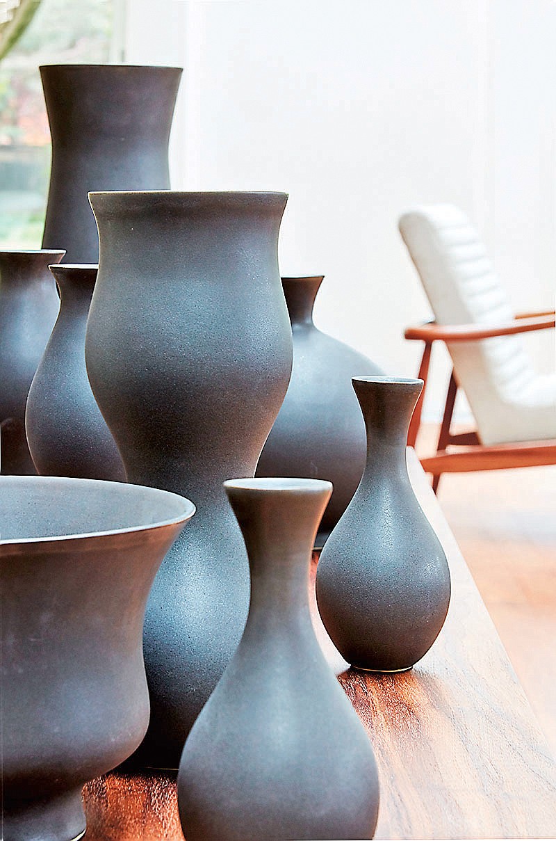 Room & Board's hand-produced porcelain "Eva" vases are neutral- hued, sculptural pieces that are right on trend as matte finishes emerge strongly in fall decor.