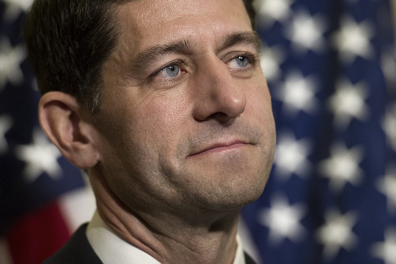 House Speaker Paul Ryan of Wis. participates in a news conference on Capitol Hill in Washington, Tuesday, Nov. 15, 2016, after he unanimously won his GOP colleagues' votes for another term at the helm of the House.