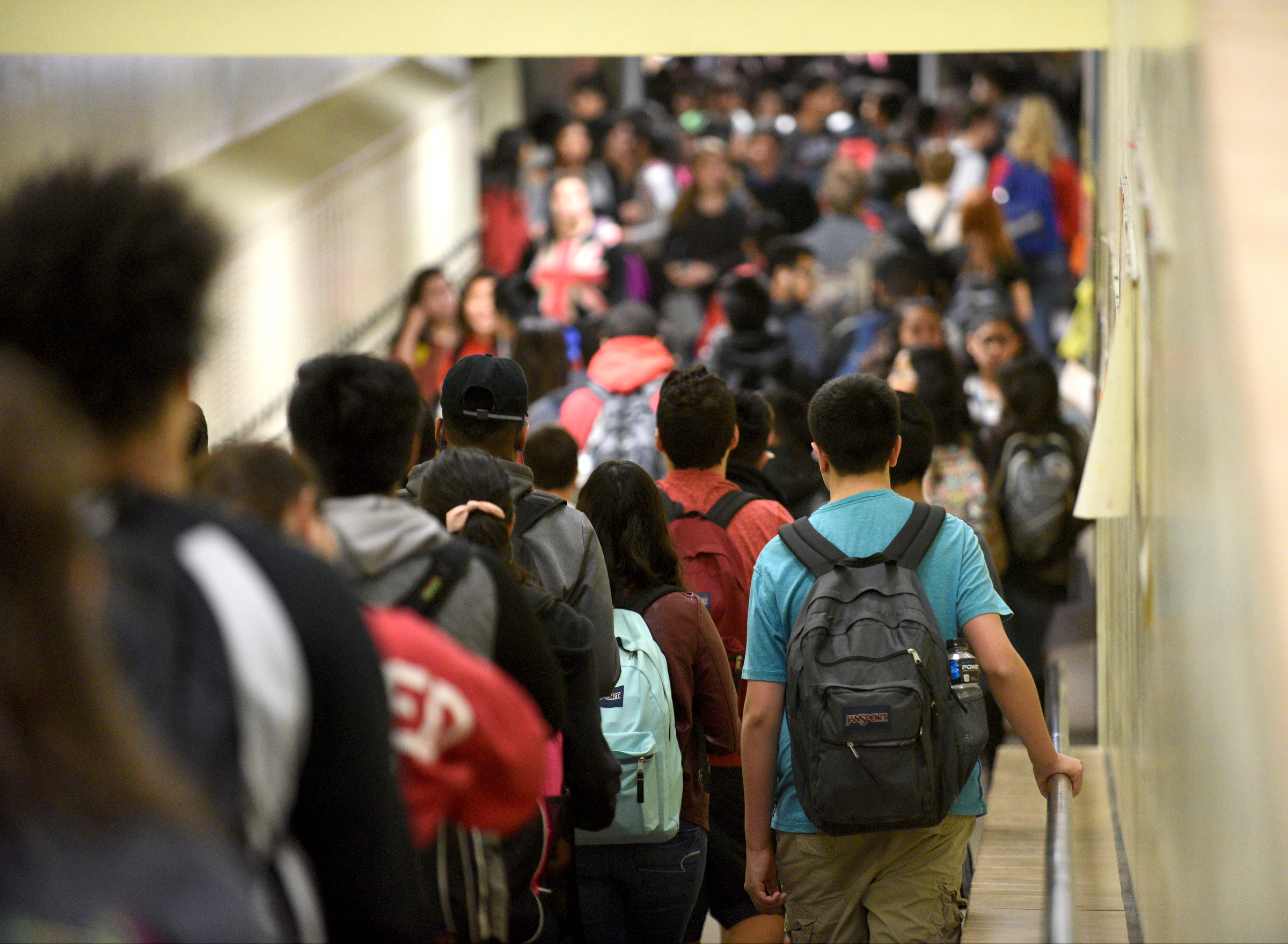 Students fill the hall between classes Wednesday, Nov. 16, 2016 at Dalton High School.