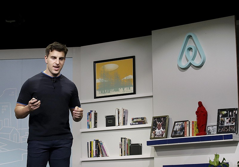 
              FILE - In this April 19, 2016, file photo, Airbnb co-founder and CEO Brian Chesky speaks during an event in San Francisco. Airbnb is adding local tours and other activities to its travel services in major cities around the world. With the new features, announced Thursday, Nov. 17, analysts say the fast-growing online rental company is hoping to tap into the desire of leisure travelers for distinctive “experiences” that make them feel more connected with the places they visit. In an interview, Chesky said he hopes to add more services, including the ability to book airline flights.  (AP Photo/Jeff Chiu, File)
            