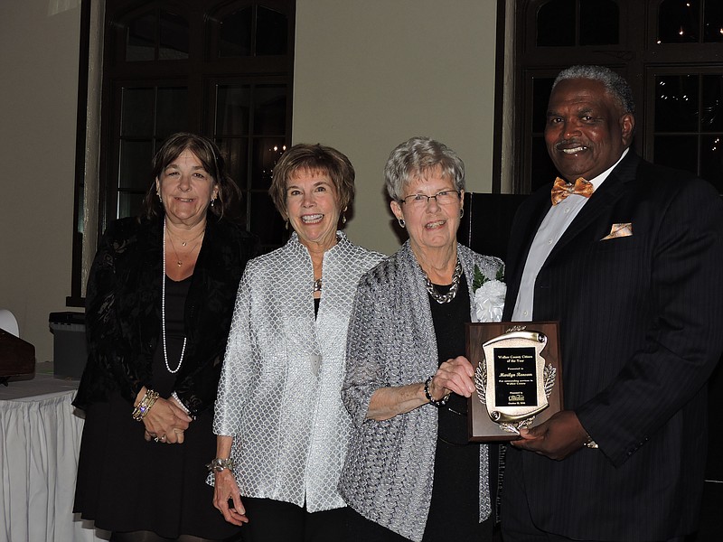 From left are Lyn Ransom, Patti Ransom Carmody, Walker County Citizen of the Year Marilyn Ransom and Walker County Chamber of Commerce member Eddie Upshaw.