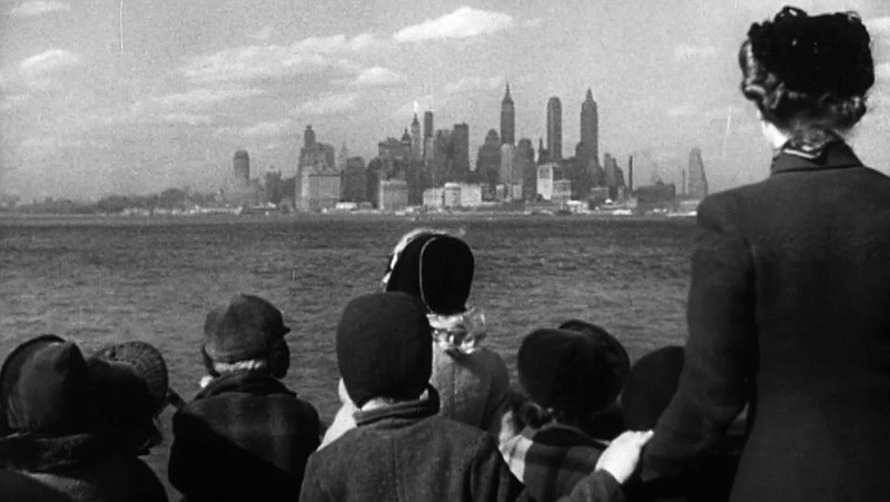 A scene from "Projections of America," a documentary about the World War II propaganda films that idealized life in America.