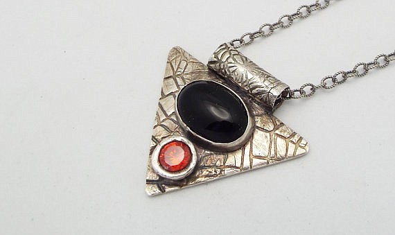 Black onyx and silver necklace, $125, by CollinsCollections