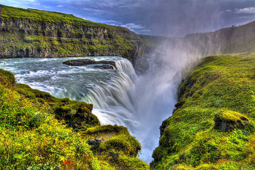 Gullfoss, translated as "Golden Waterfall," is considered one of the most beautiful in the country.