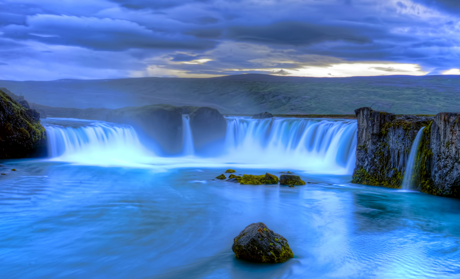 Like a miniature Angel Falls wedged between Niagara Falls, Iceland's Goðafoss, or God's Waterfall, is among the most visited in the country. It was here in the year 999 that Thorgeir Ljosvetningagodi brought the tribes of Iceland together and baptized them all in the name of Christianity, making it the official faith of the island.