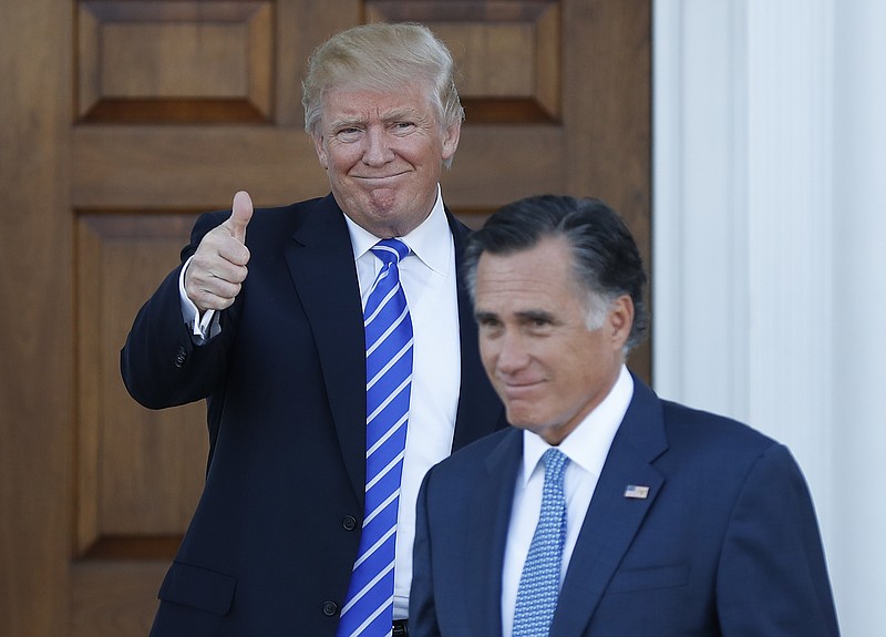 Four years ago, the presidential defeat of the man on the right, former Massacusetts Gov. Mitt Romney, was to be the end of the Republican Party. Today, the Republican on the left, Donald Trump, is president-elect.