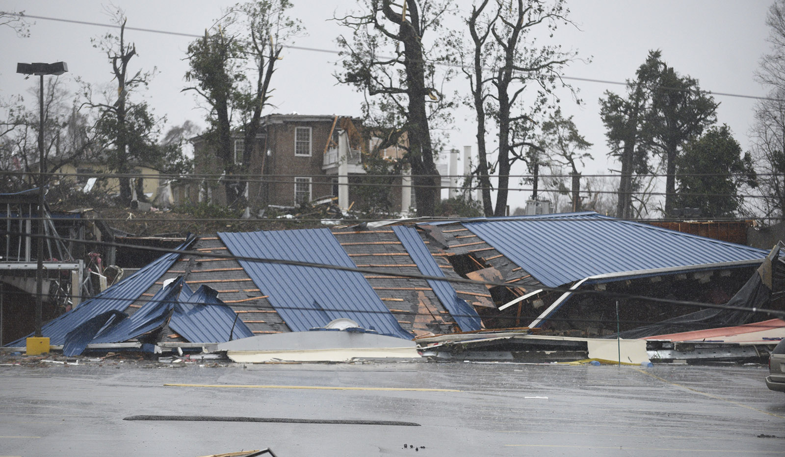 The Save-A-Lot on South White Street in Athens, Tenn., was destroyed when a tornado swept through the area early Wednesday, Nov. 30, 2016.