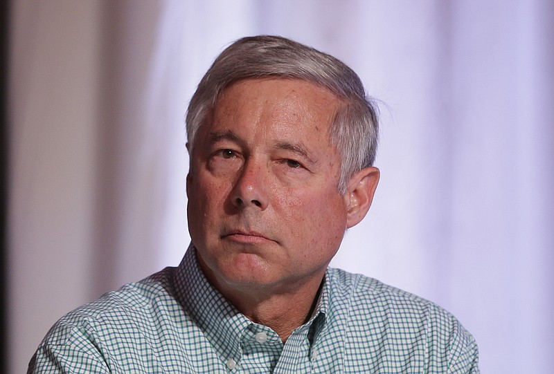 In this Spet. 19, 2015, file photo Rep. Fred Upton, R-Mich., is seen during a congressional panel at the 2016 Mackinac Republican Leadership Conference in Mackinac Island, Mich. Republican leaders are ready to push through the House a compromise medical research bill that's prompted complaints from Democrats and consumer groups but seems all but certain to sail through Congress because it contains victories for both parties and the White House. "We feel that we're on good footing," Upton, chairman of the House Energy and Commerce Committee, said about the bill's prospects in both the House and Senate. (AP Photo/Carlos Osorio, File)