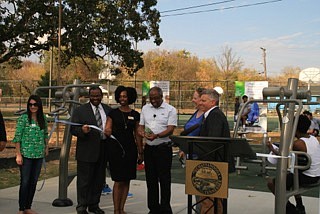 Jasmin Rippon, Trust for Public LandAshley Williams, BlueCross-BlueShield FoundationCouncilman Yusuf HakeemCouncil Chairman Moses FreemanChelsea Johnson, BlueCross-BlueShield FoundationRick Wood, State Director, Trust for Public Land