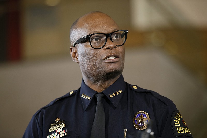 
              FILE - In this June 15, 2015, file photo, Dallas Police Chief David Brown briefs the media about a shooting at Dallas Police headquarters in Dallas. Ballantine Books announced Thursday, Dec. 1, 2016, that it had a deal with Brown for a “deeply revealing” book, currently untitled, to come out next year. Brown, who retired in October, received national attention after a sniper killed five officers at a July protest. (AP Photo/Tony Gutierrez, File)
            