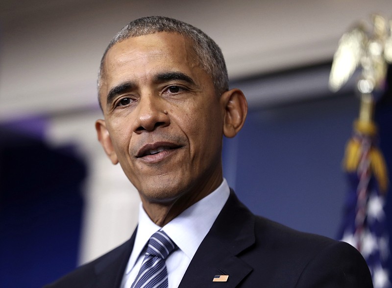 
              FILE - In this Nov. 14, 2016, file photo, President Barack Obama listens during a news conference in the Brady press briefing room at the White House in Washington. Obama has nearly ruled out any last-ditch effort to put pressure on Israel over stalled peace negotiations with the Palestinians, U.S. officials said, indicating Obama will likely avoid one last row with Israel’s government as he leaves office. (AP Photo/Manuel Balce Ceneta, File)
            