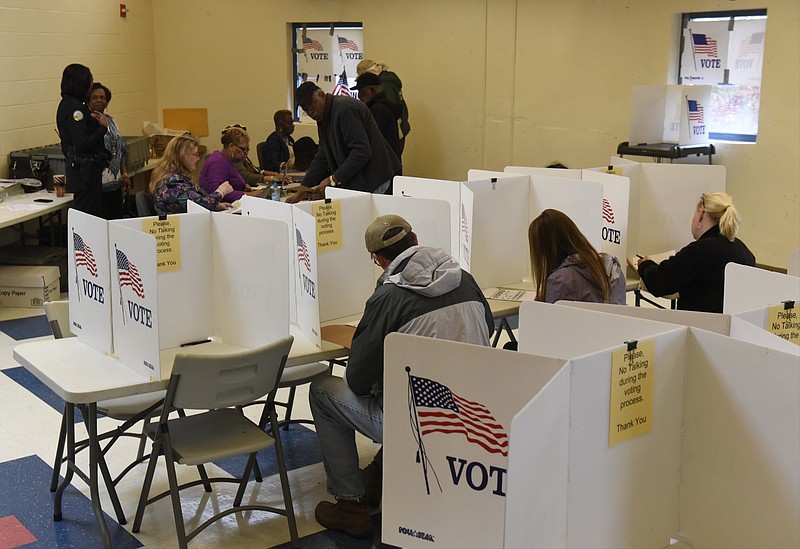 People cast ballots at the Brainerd Recreation Center in Chattanooga.