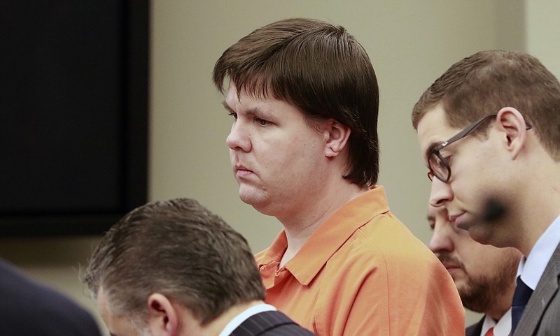 
              Justin Ross Harris appears in court for his sentencing in Marietta, Ga., Monday, Dec. 5, 2016. A judge on Monday handed down a sentence of life in prison without the possibility of parole for Harris, convicted of murder by jurors who believed he had intentionally left his toddler son in a hot SUV to die. (Bob Andres/Atlanta Journal-Constitution via AP, Pool)
            