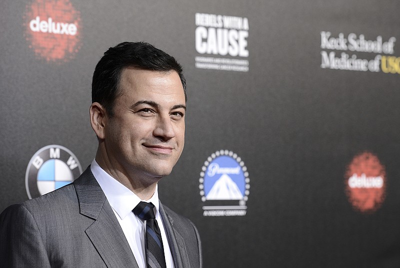 
              FILE - In this March 20, 2014, file photo, television personality and event host Jimmy Kimmel attends the 2nd Annual "Rebels With a Cause" Gala benefiting the USC Center for Applied Molecular Medicine at Paramount Pictures Studios in Los Angeles. The Oscars finally have a host: Kimmel will emcee the 89th Academy Awards. Kimmel will be hosting the show for the first time, the Academy of Motion Pictures announced Monday, Dec. 5, 2016.  (Photo by Dan Steinberg/Invision/AP, File)
            