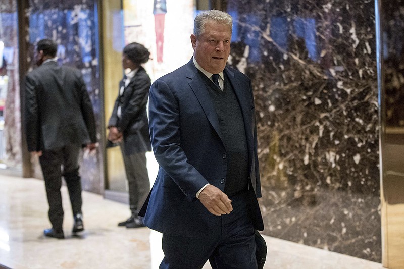 
              Former Vice President Al Gore arrives at Trump Tower, Monday, Dec. 5, 2016, in New York. (AP Photo/Andrew Harnik)
            
