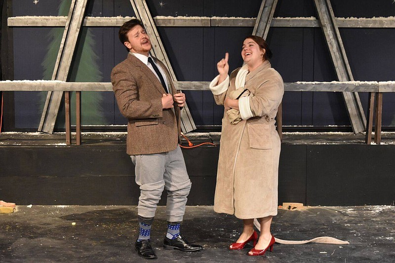 Dalton Little Theatre will continue its run of "It's a Wonderful Life" the next two weekends, featuring Caleb Busie, left, as George Bailey and Mandy McNeill as his wife, Mary Hatch Bailey. 